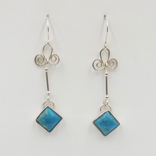 DKC-2022 Earrings, Turquoise, long dangles $75 at Hunter Wolff Gallery